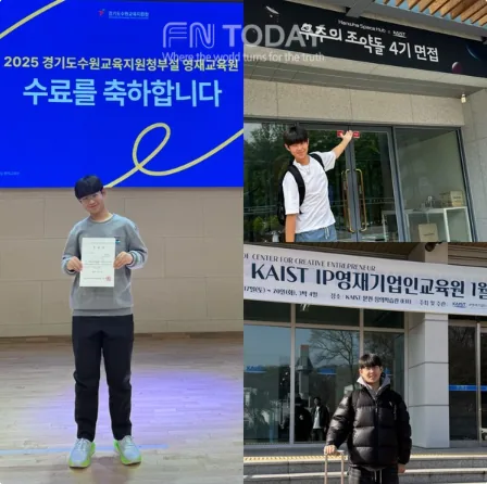 ▲사진설명=광교호수중학교 2학년 하지훈 학생의 활동 모습.